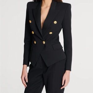 Classy Gibson & Latimer Black Military Style Blazer with Gold Buttons, Small